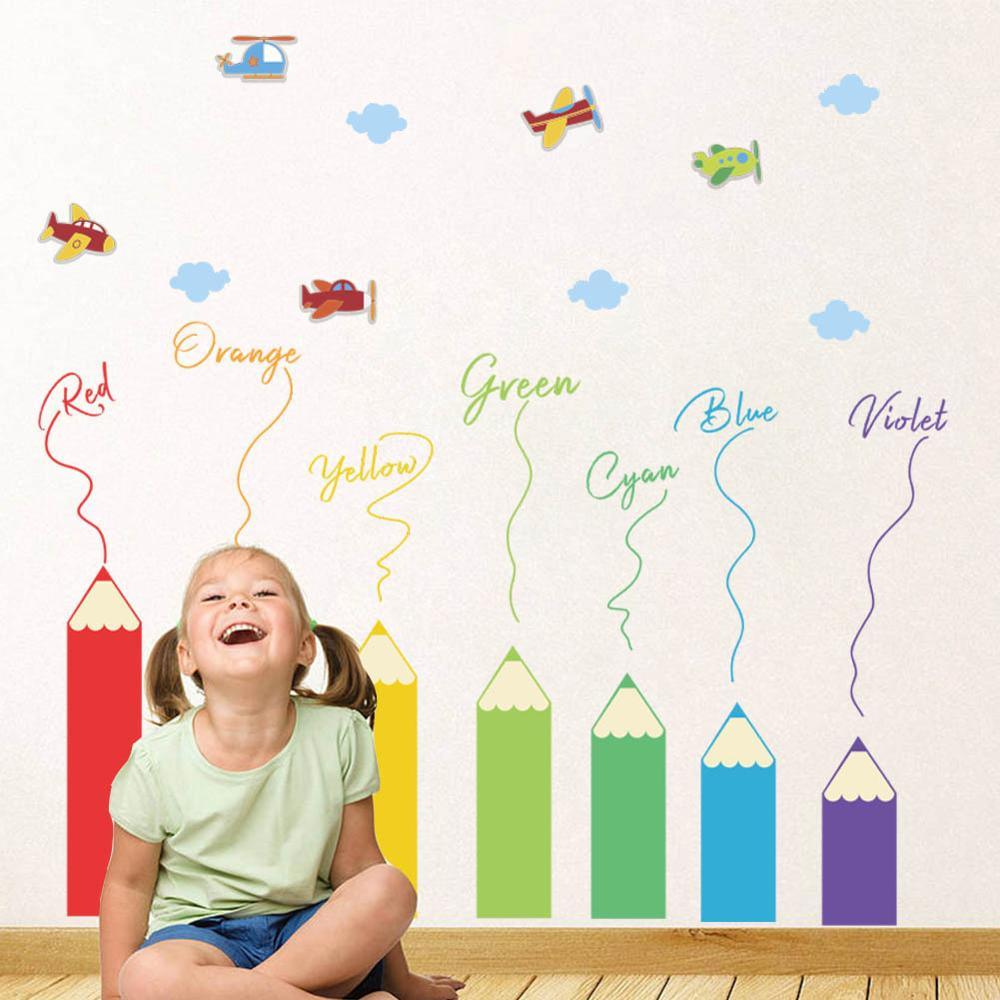 Color pencil kids room wall stickers - BUNNY BAZAR