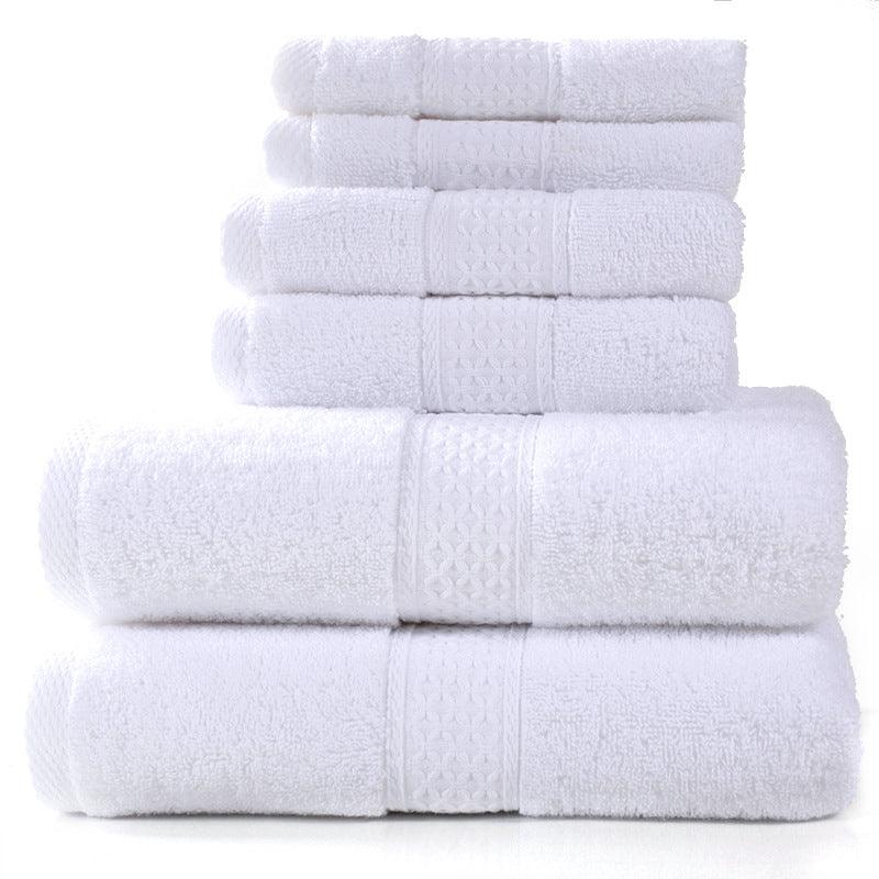 Home Simple Cotton Absorbent Towel Bath Towel 6-Piece Set - BUNNY BAZAR