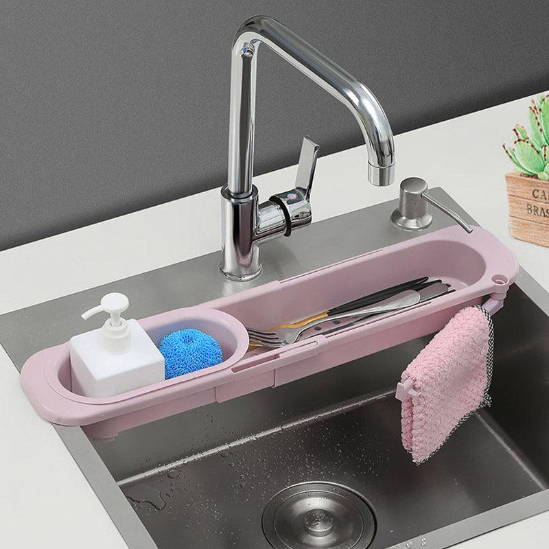 Telescopic Sink Rack Soap Sponge Holder Kitchen Sinks Organizer Adjustable - BUNNY BAZAR