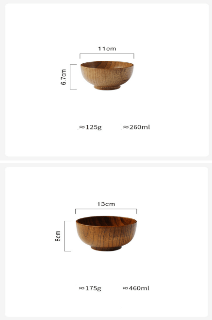 Wooden Bowl is Perfect For Serving Rice, Soup, And Salads in Japanese-Style - BUNNY BAZAR