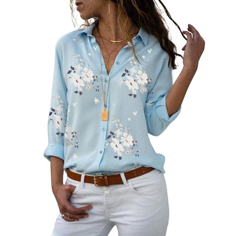 Cross-Border Hot Sale New Style Printing All-Match Shirt Women - BUNNY BAZAR