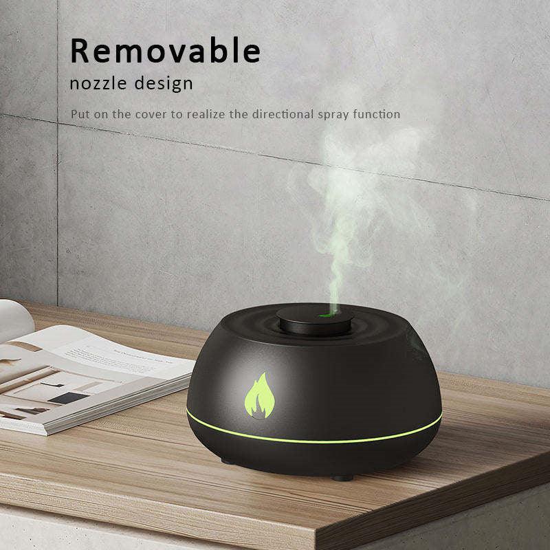 Flame Humidifier Aromatherapy Diffuser 7 Colors Light Home Air Humidifier 130ML USB Room Fragrance Essential Oil Diffuser - BUNNY BAZAR