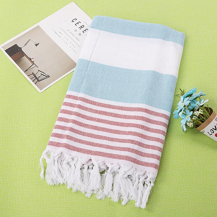 Cotton striped beach towel 100x180cm - BUNNY BAZAR