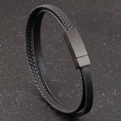 This Timelessly Designed Men's Leather Bracelet is Crafted With Expert Precision - BUNNY BAZAR