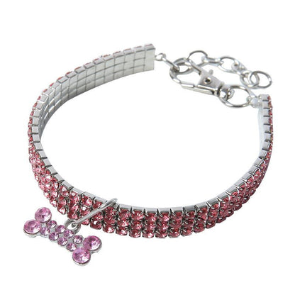 Bling Rhinestone Dog Collar Crystal Puppy Chihuahua Pet Dog Collars Leash For Small Medium Dogs Cats - BUNNY BAZAR