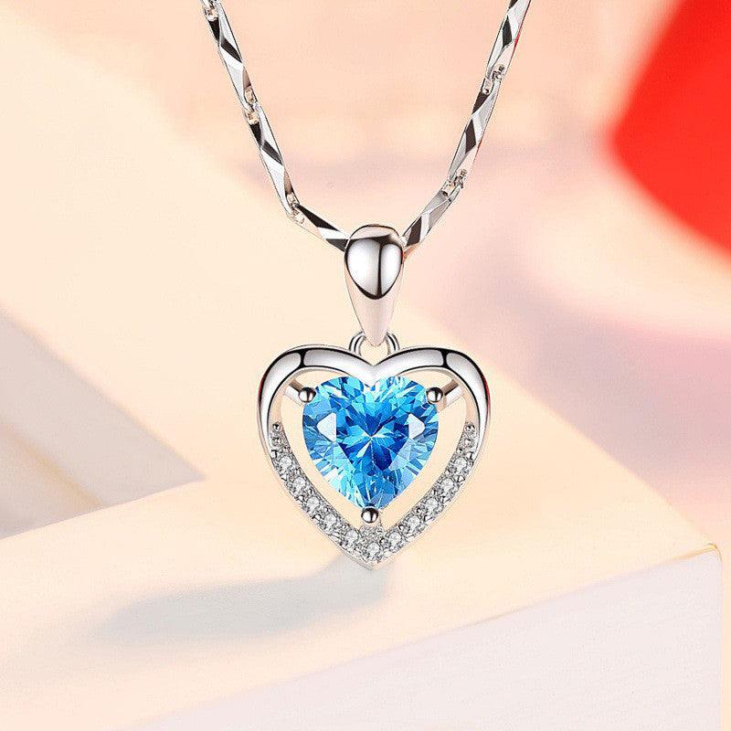 S925 Sterling Silver Women's Love Heart Pendant - BUNNY BAZAR