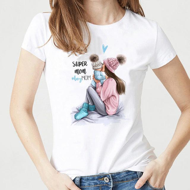 Printed white T-shirt women's cotton fashion T-shirt - BUNNY BAZAR