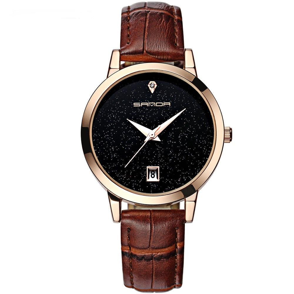 T-22 Waterproof Quartz Leather Strap Watch - BUNNY BAZAR