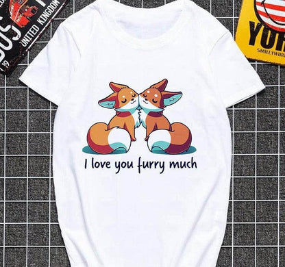 Cute fox printed T shirt Women Harajuku Tshirt Thin section - BUNNY BAZAR