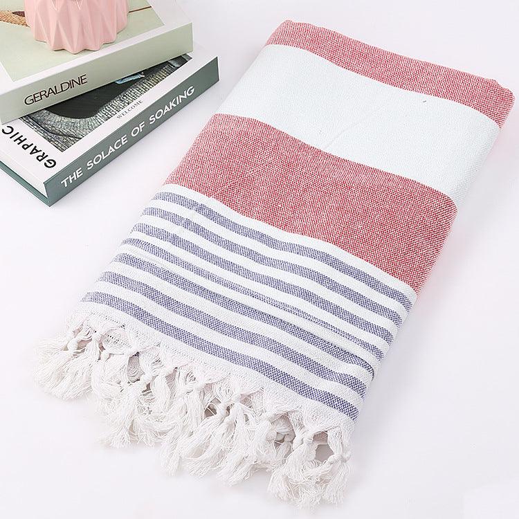 Cotton striped beach towel 100x180cm - BUNNY BAZAR