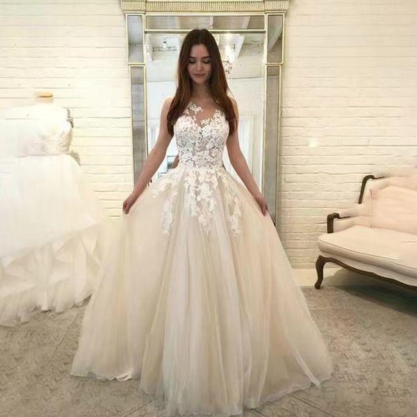 Women Wedding Dress Sleevless Flowers Lace Dress - BUNNY BAZAR