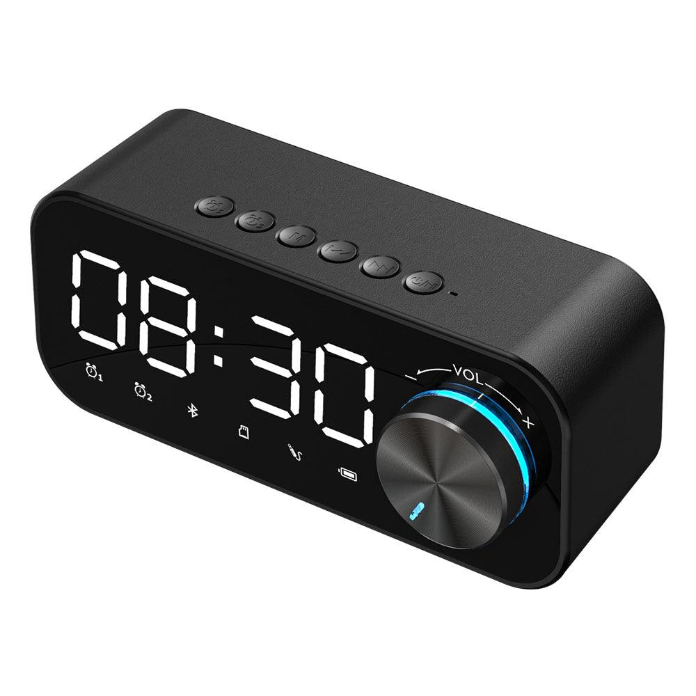 Bluetooth Alarm Clock Speaker Digital Display Alarm Clock LED Wireless Subwoofer Music Player Table Clock Home Decor - BUNNY BAZAR