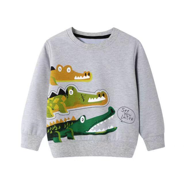 Models Of Cartoon Dinosaur Print Children's Tops - BUNNY BAZAR