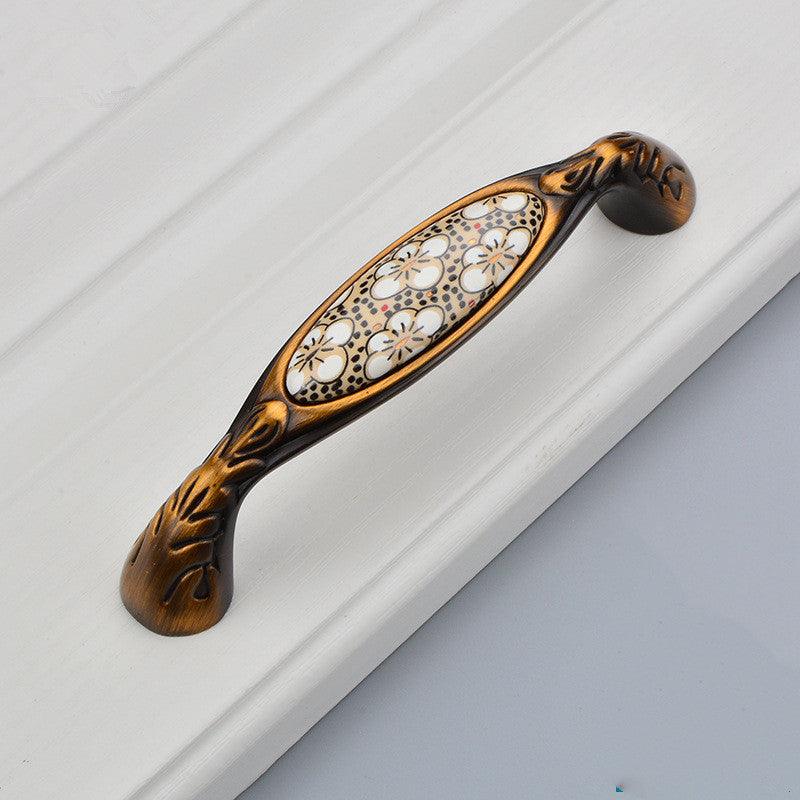 Osmanthus Ceramic Handle American Bronze Door Cabinet - BUNNY BAZAR