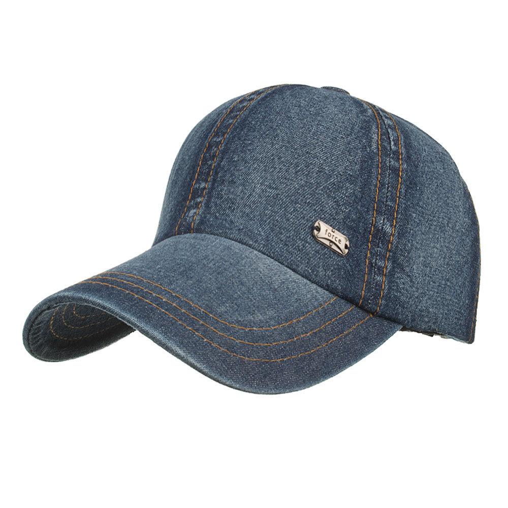 Casual Trendy Iron Mark Denim Baseball Hat - BUNNY BAZAR