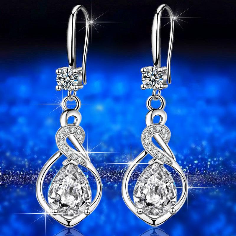 Silver Earrings Multicolor Earrings Shiny Zircons - BUNNY BAZAR