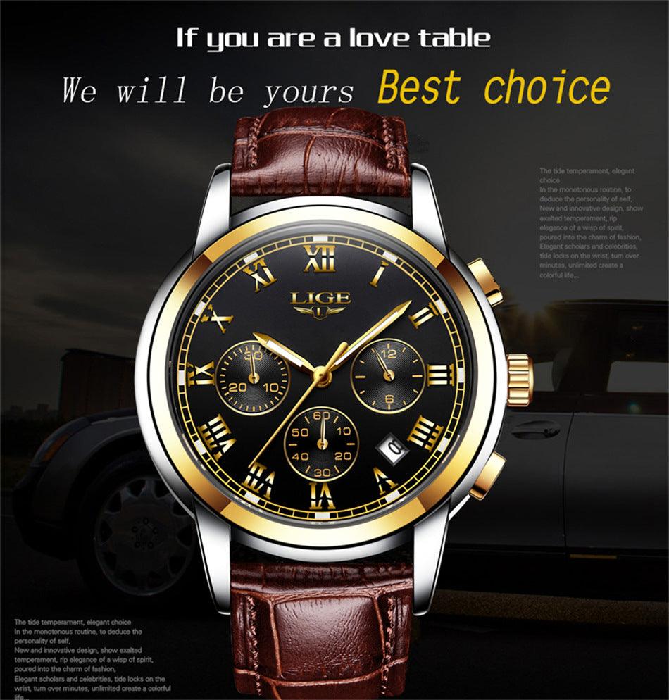 Mens Leather Casual Watch - BUNNY BAZAR