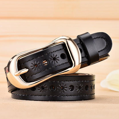 Women's Fashion Versatile Leather Hollow Belt - BUNNY BAZAR