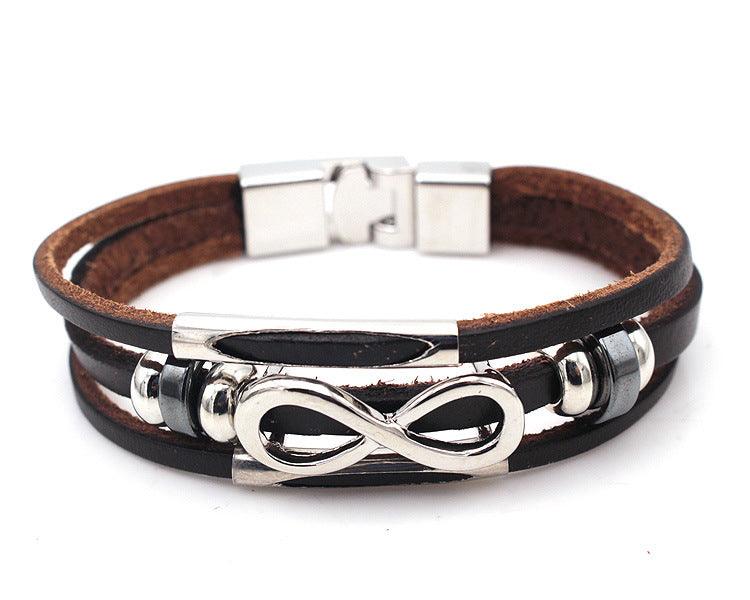 Leather Leather Bracelet Bracelet For men Figure 8 - BUNNY BAZAR