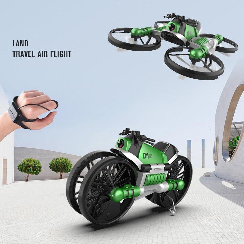 WiFi FPV RC Drone Motorcycle 2 in 1 Foldable Helicopter Camera 0.3MP Altitude Hold RC Quadcopter Motorcycle Drone 2 in 1 Dron - BUNNY BAZAR