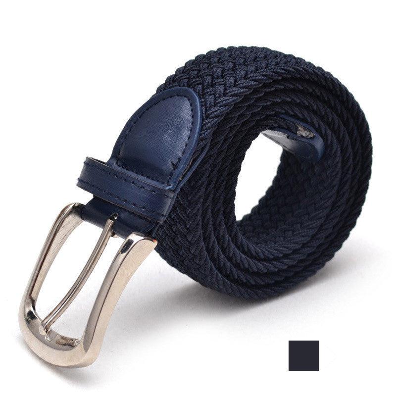 Men's Belt Unisex Braided Elasticated Belt Stretch Belt Canvas Belt Student Belt - BUNNY BAZAR