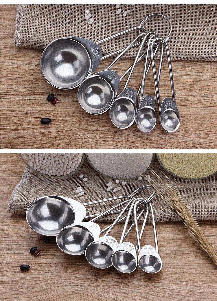 Baking Tool Stainless Steel Measuring Measuring Spoon 5-piece Set - BUNNY BAZAR