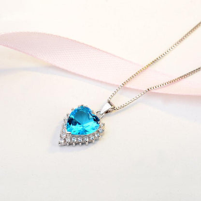 Sterling Silver Ocean Heart Necklace Fashion Korean Version - BUNNY BAZAR