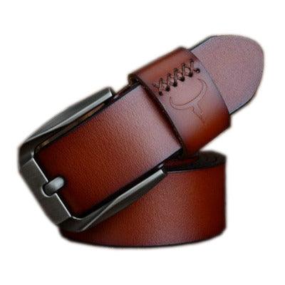 Leather men's pin buckle belt - BUNNY BAZAR
