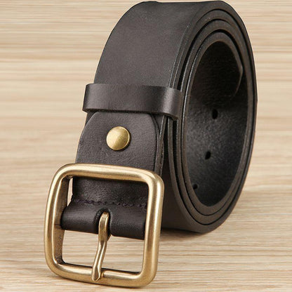 Cowhide Handmade Vintage High-end Trendy All-match Jeans Belt - BUNNY BAZAR