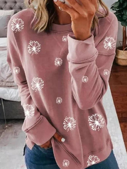 Women's Explosive Print Round Neck Long Sleeve Sweater Women - BUNNY BAZAR