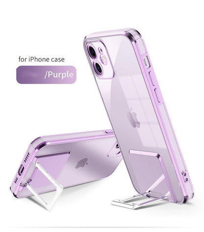 Transparent Bracket Phone Case Electroplating All-inclusive Protective Cover - BUNNY BAZAR