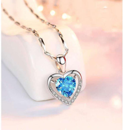 S925 Sterling Silver Women's Love Heart Pendant - BUNNY BAZAR