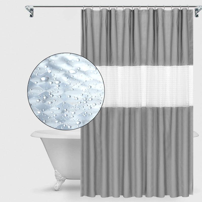 Pure color thick stitching shower curtain - BUNNY BAZAR