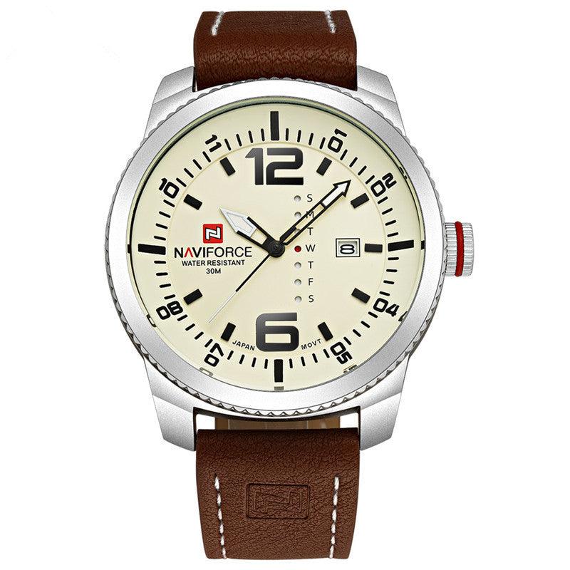 Men's Quartz Watch Waterproof Calendar Watch Belt Casual Men's Watch - BUNNY BAZAR