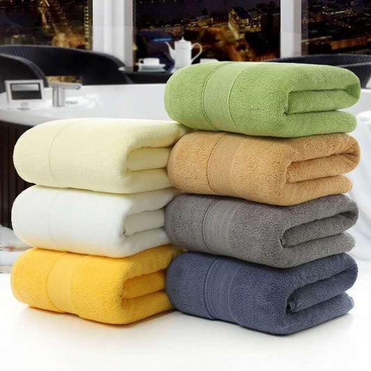 Cotton thickened plain colored bath towel - BUNNY BAZAR