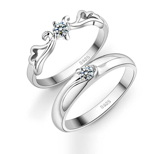 Korean Silver Angel lovers ring marriage engagement silver men and women wholesale ring manufacturer - BUNNY BAZAR