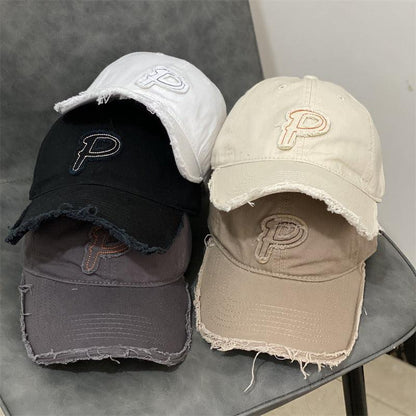 Edged P Letter Baseball Cap Autumn And Winter Couple Soft Top - BUNNY BAZAR