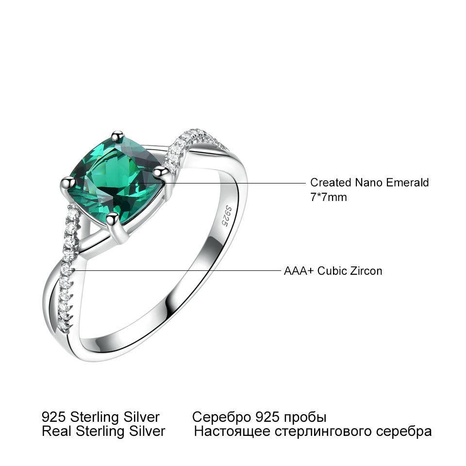 S925 Sterling Silver Emerald Ladies Ring - BUNNY BAZAR