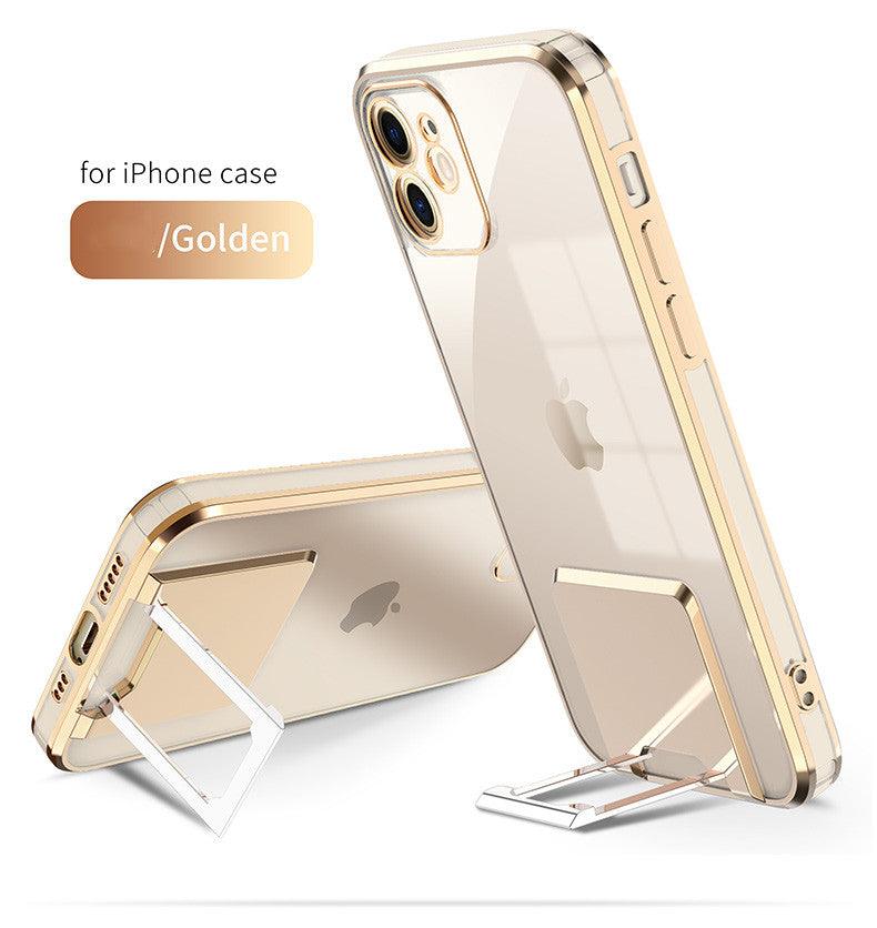 Transparent Bracket Phone Case Electroplating All-inclusive Protective Cover - BUNNY BAZAR