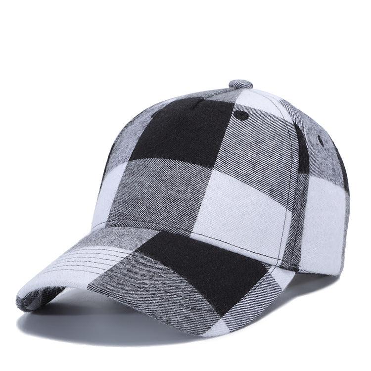 Black Red Check Peak Baseball Hat - BUNNY BAZAR