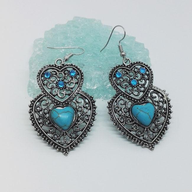 Ethnic Enamel Hook Earring Unique Statement Earrings Accessories for Women, - BUNNY BAZAR