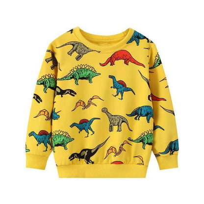 Models Of Cartoon Dinosaur Print Children's Tops - BUNNY BAZAR