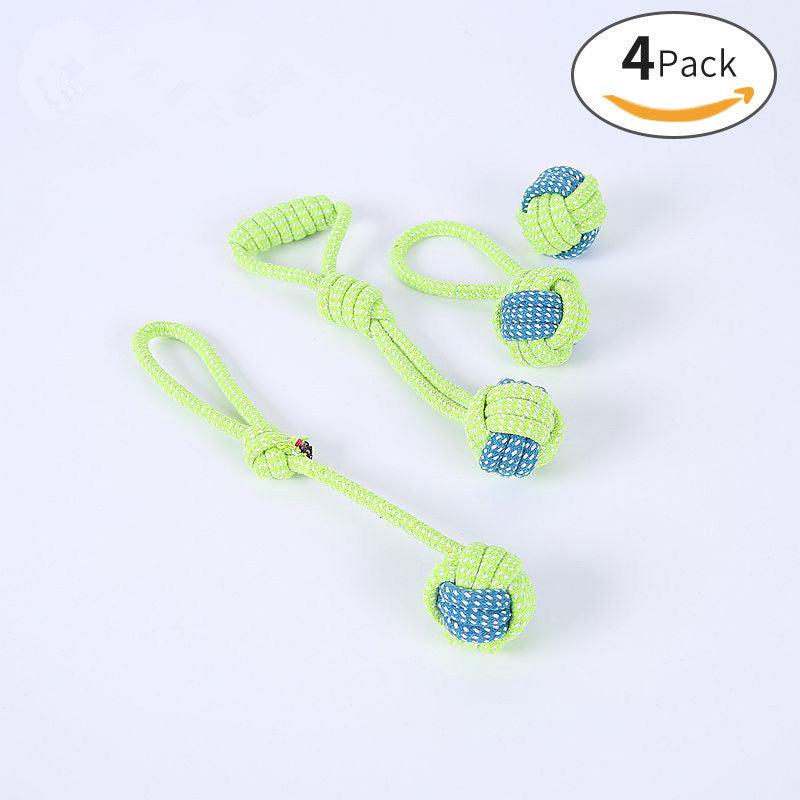 Bite-resistant Cotton Rope Molar Teeth Cleaning Rope Knotting Cat And Dog Toy Set - BUNNY BAZAR