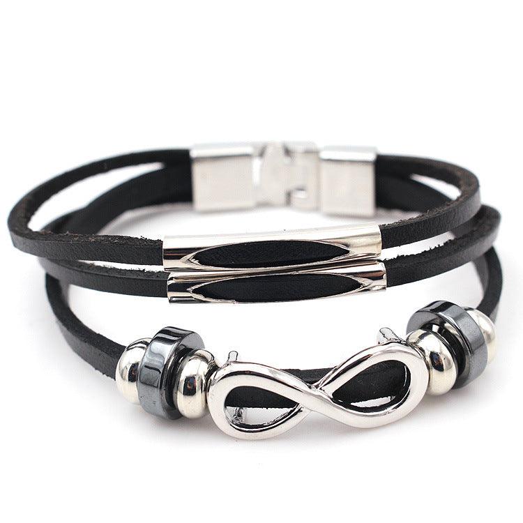 Leather Leather Bracelet Bracelet For men Figure 8 - BUNNY BAZAR