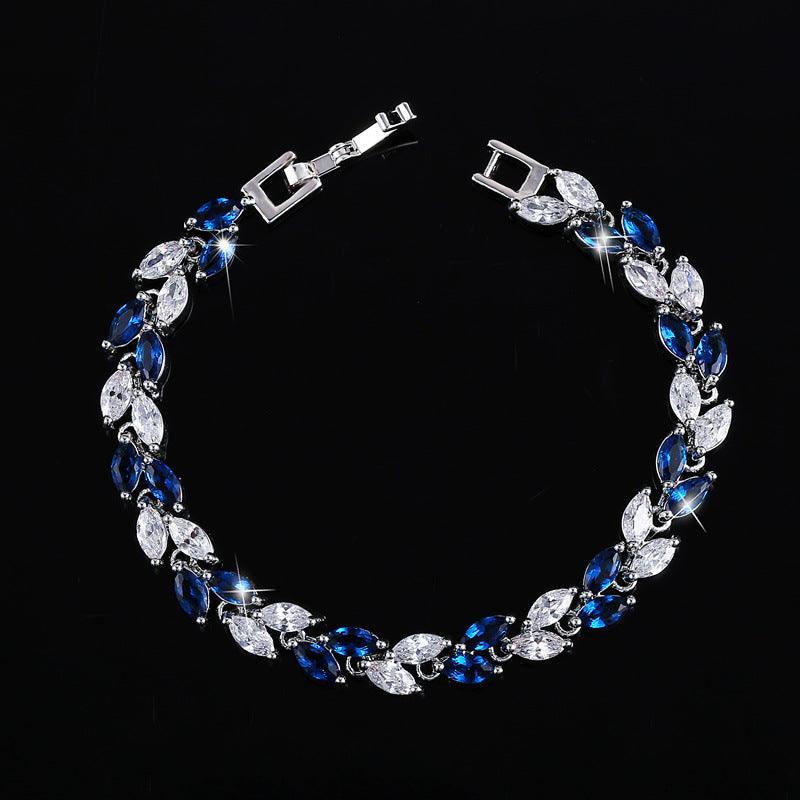 Korean Korean fashion hand jewelry small leaf AAA zircon bracelet jewelry - BUNNY BAZAR