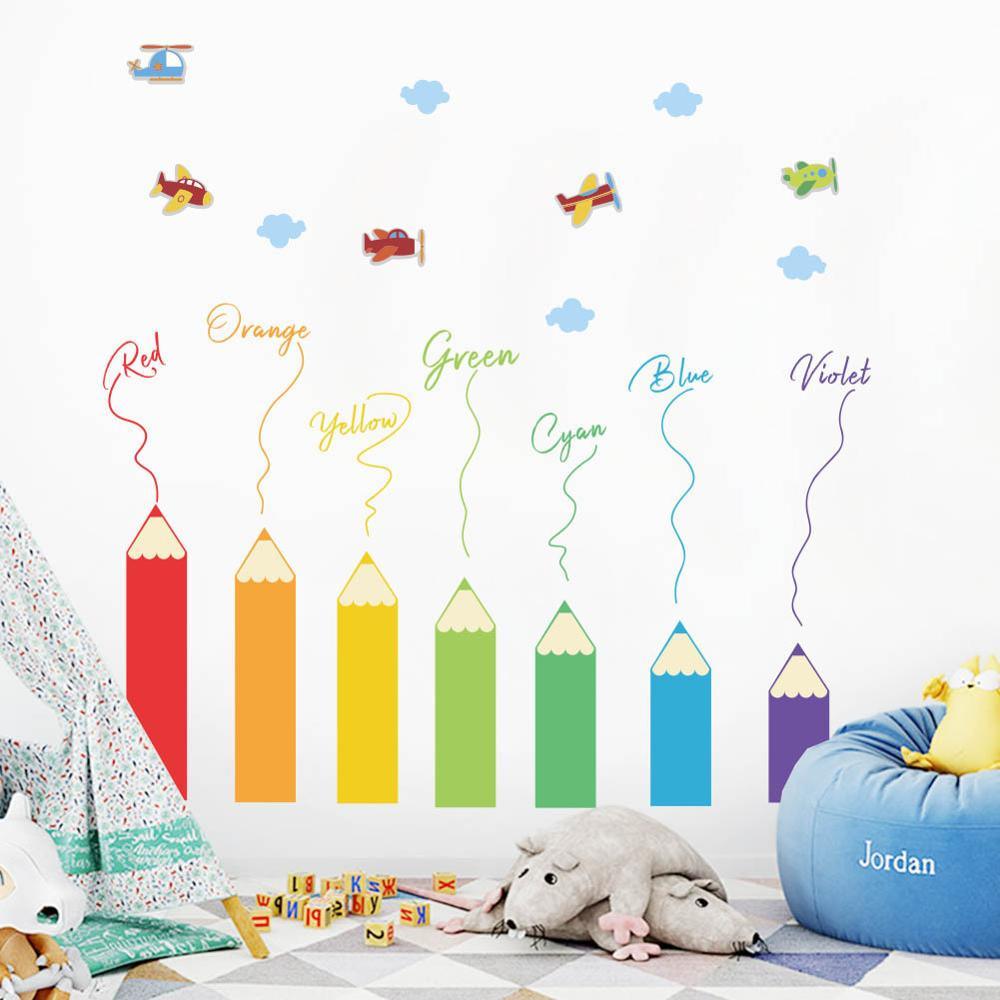 Color pencil kids room wall stickers - BUNNY BAZAR