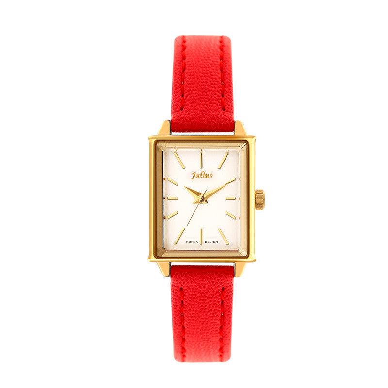 Julius Rectangular Simple Art Retro Wild Belt Quartz Watch Waterproof Ladies Watch - BUNNY BAZAR