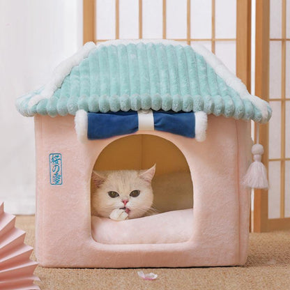 Cat House Removable And Washable Cat Bed Pet Supplies Enclosed Cat House Villa - BUNNY BAZAR