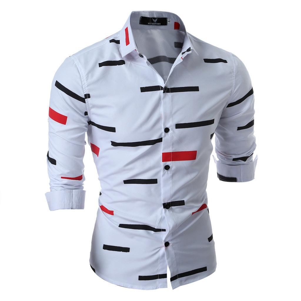 Spring Men's Geometric Printed Shirt Trendy Men Shirt Coat - BUNNY BAZAR