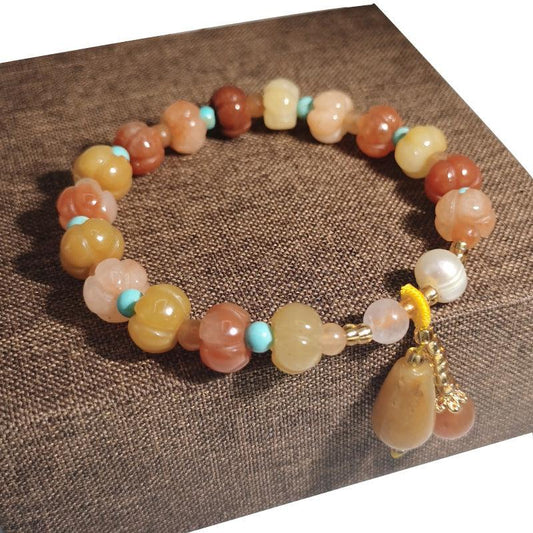 Gold Silk Jade Ethnic Style Bracelet - BUNNY BAZAR